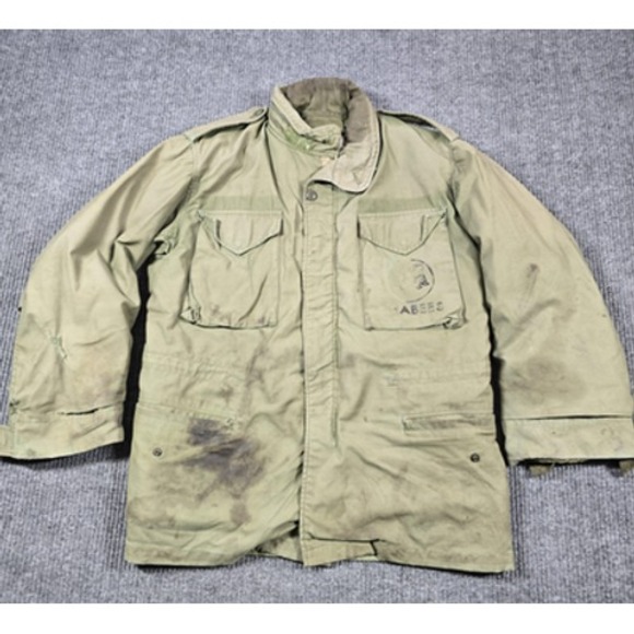 Vintage US Army M65 Field Jacket Medium OG-107 Cold Weather‎ Coat SEABEES Lined